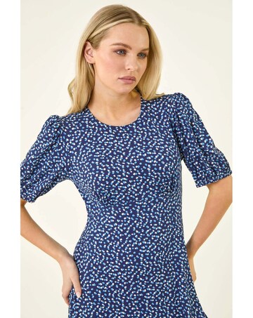 Roman Petite Abstract Stretch Midi Dress