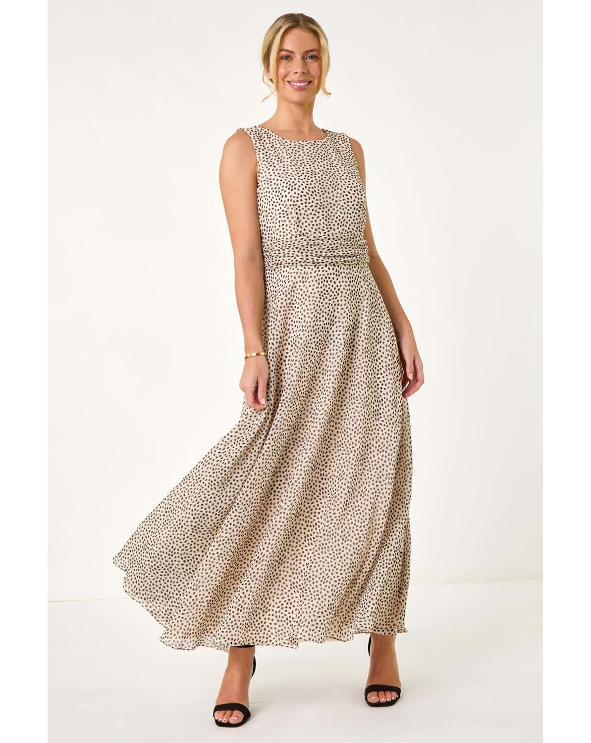 Roman Petite Spot Print Midi Dress