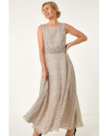 Roman Petite Spot Print Midi Dress