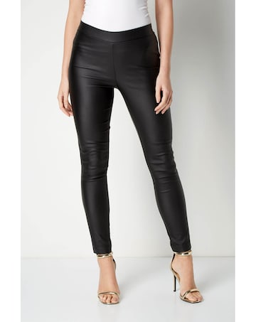 Roman Faux Leather Elastic Trousers