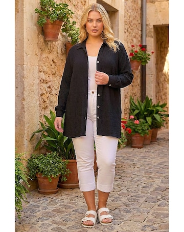 Roman Curve Textured Blouse