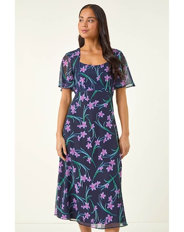 Roman Petite Floral Midi Dress