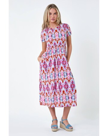 Roman Petite Aztec Pocket Midi Dress