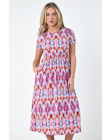 Roman Petite Aztec Pocket Midi Dress
