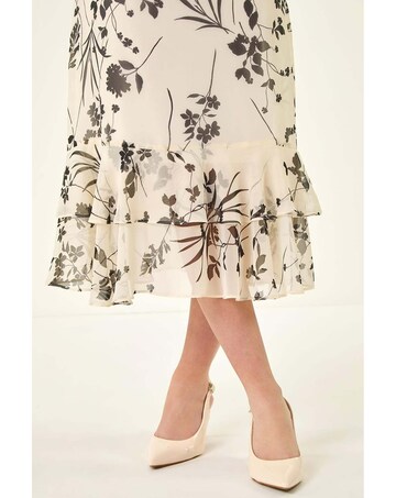 Roman Petite Floral Frill Hem Midi Dress