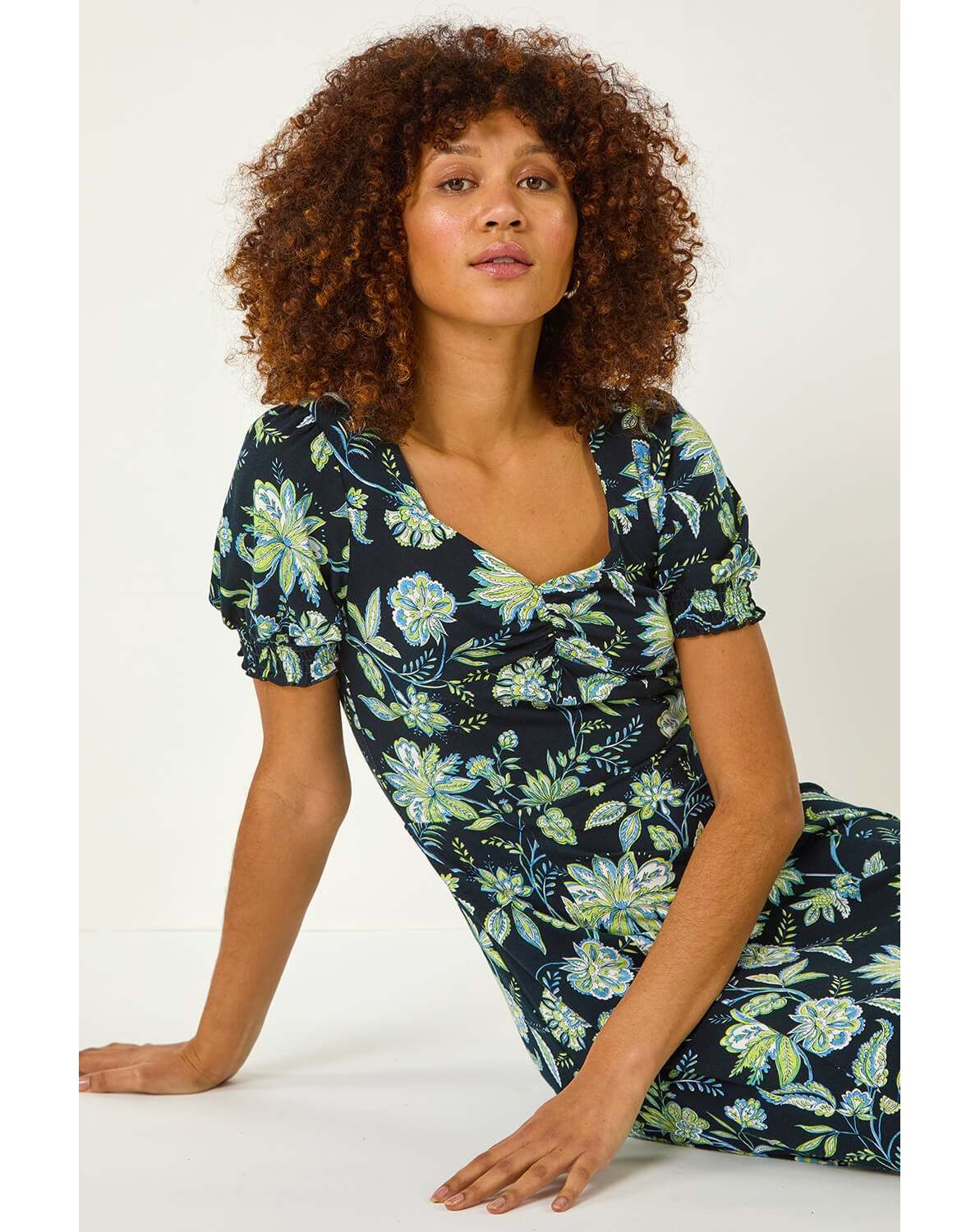 Roman Floral Sweetheart Dress