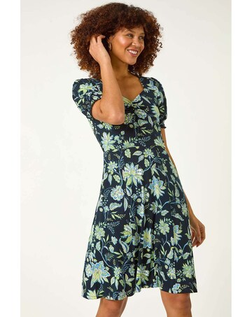 Roman Floral Sweetheart Dress