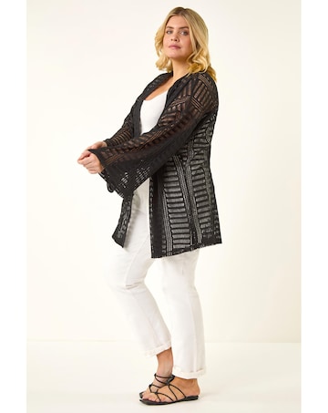 Roman Curve Open Knit Cardigan