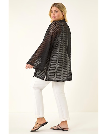 Roman Curve Open Knit Cardigan
