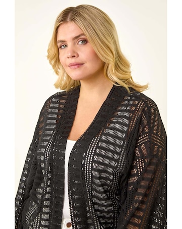 Roman Curve Open Knit Cardigan