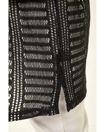 Roman Curve Open Knit Cardigan