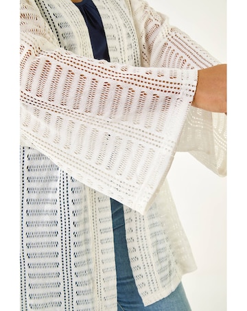 Roman Curve Open Knit Cardigan