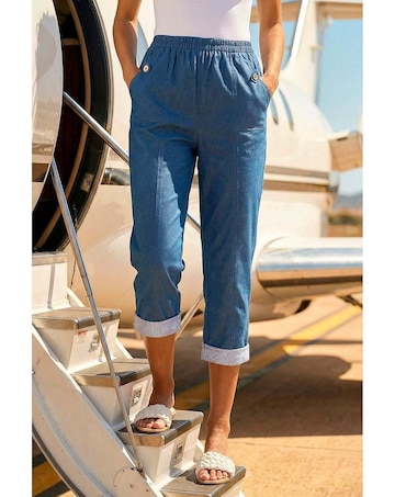 Roman Contrast Cropped Stretch Trouser