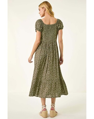 Roman Spotty Heart Button Midi Dress