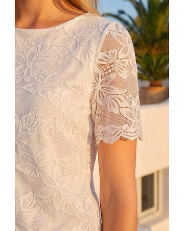 Roman Floral Stretch Lace Top