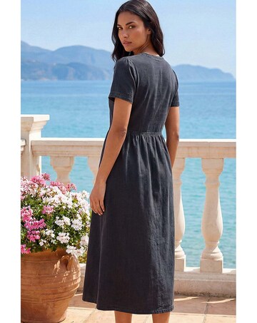 Roman Denim Button Down Midi Dress