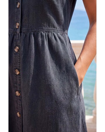 Roman Denim Button Down Midi Dress