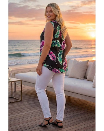 Roman Curve Leaf Puff Stretch Shirt