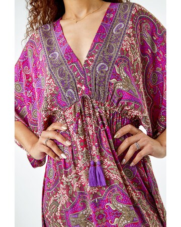 Roman Paisley Print Boho Maxi Dress