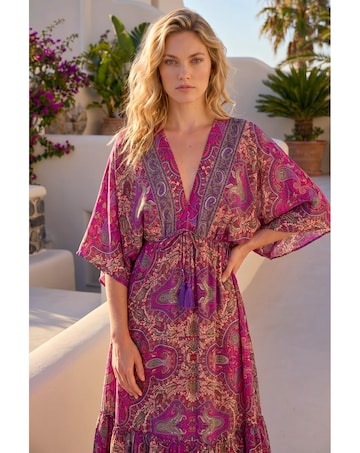 Roman Paisley Print Boho Maxi Dress