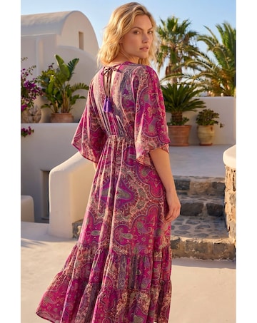 Roman Paisley Print Boho Maxi Dress