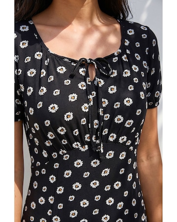 Roman Petite Ditsy Floral Tie Dress