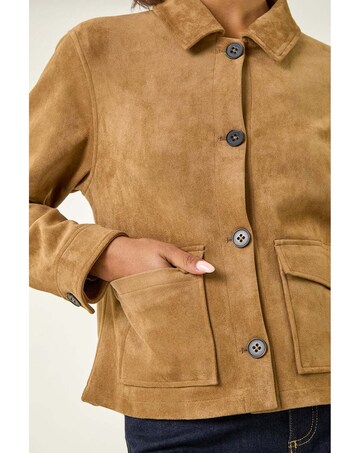 Roman Faux Suede Pocket Jacket
