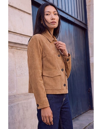 Roman Faux Suede Pocket Jacket