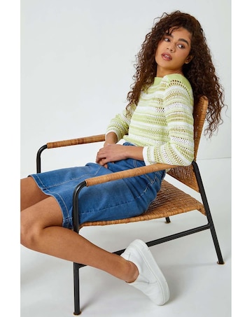 Roman Cotton Denim Stretch Skirt