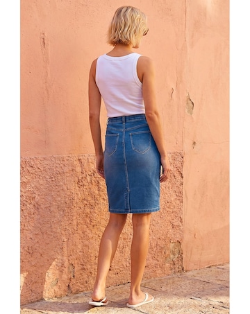 Roman Cotton Denim Stretch Skirt