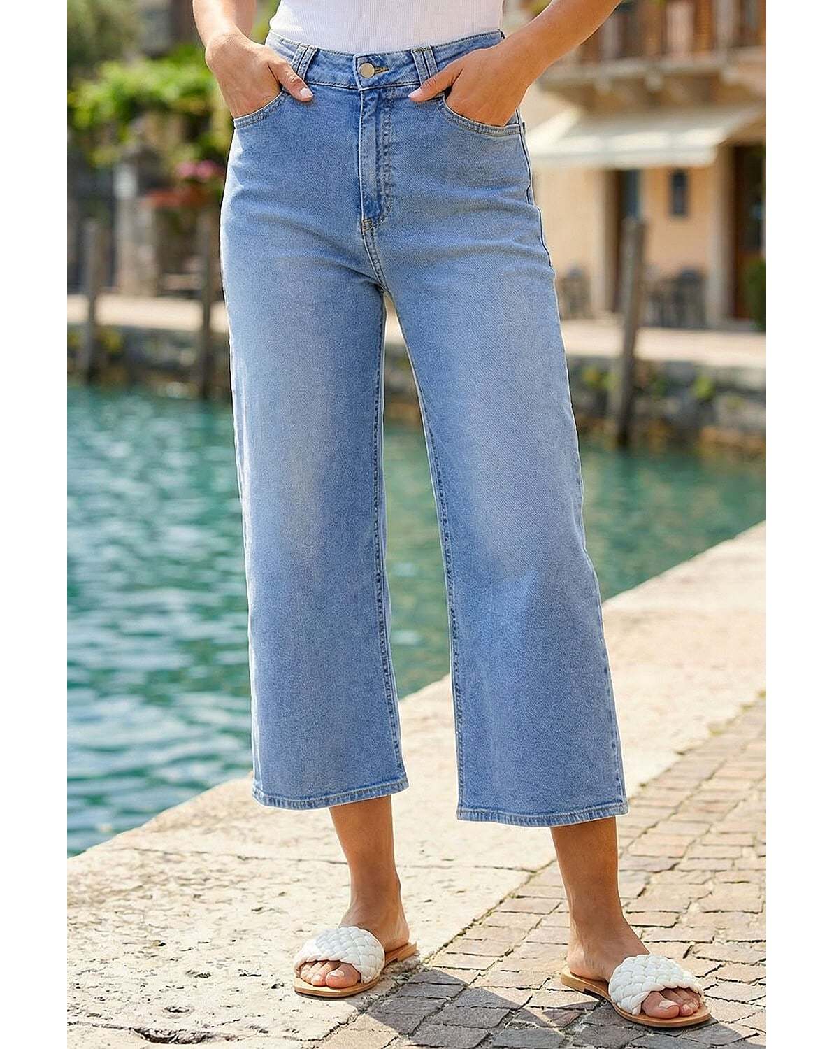 Roman Dusk Denim Wide Leg Culotte
