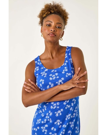 Roman Dandelion Print Midi Dress