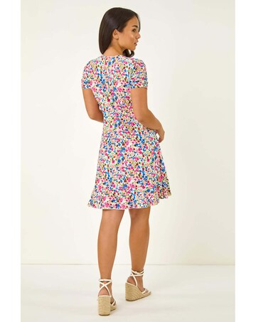 Roman Petite Floral Frill Wrap Dress