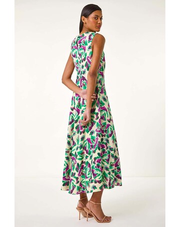 Roman Abstract Print Sleeveless  Dress