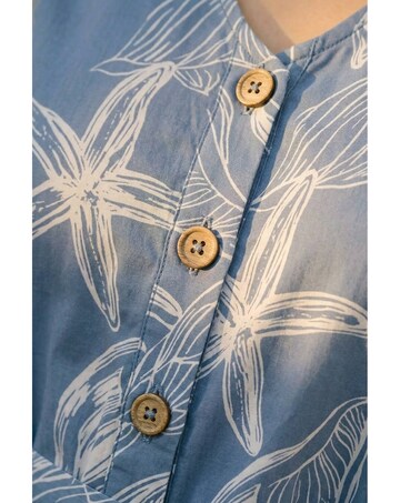 Roman Curve Shell Print Shirt Dress