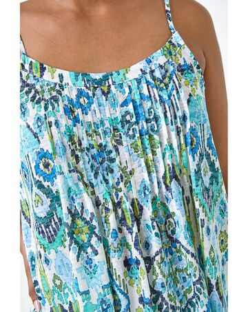Roman Aztec Print Pleat Front Cami Top