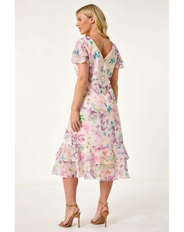 Roman Petite Floral Double Frill Dress