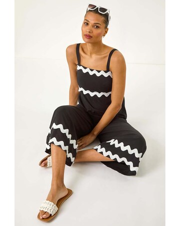 Roman Ric Rac Strap Detail Jumpsuit