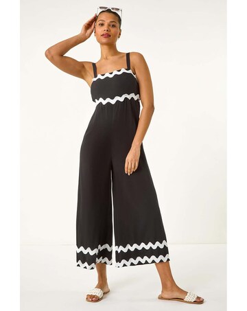 Roman Ric Rac Strap Detail Jumpsuit