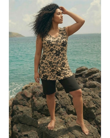 Roman Curve Floral Print Vest Top