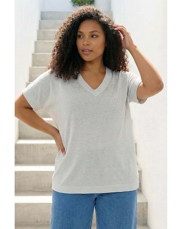 Roman Curve Sparkly Knit Top