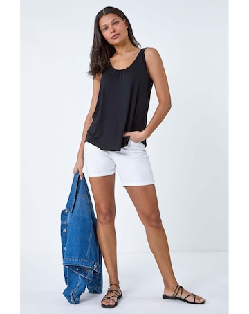 Roman Plain V-Neck Stretch Jersey Top