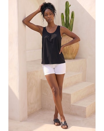 Roman Plain V-Neck Stretch Jersey Top