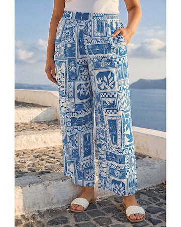 Roman Curve Postcard Wide Leg Trouser