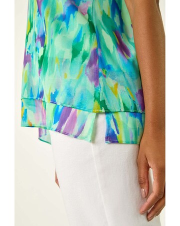 Roman Blurred Double Layered Vest Top