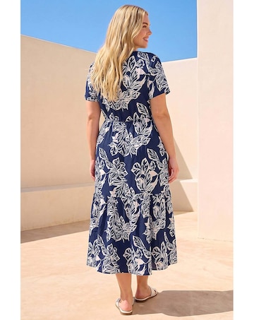 Roman Curve Floral Midi Dress