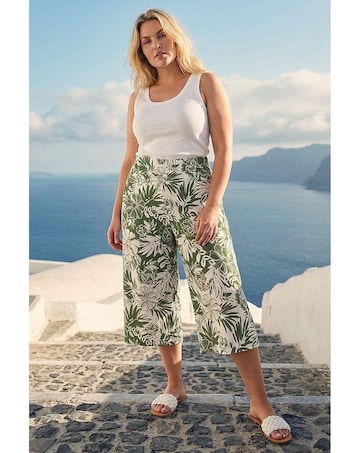 Roman Curve Floral Print Culottes