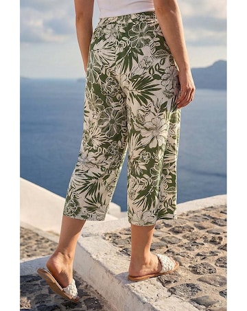 Roman Curve Floral Print Culottes