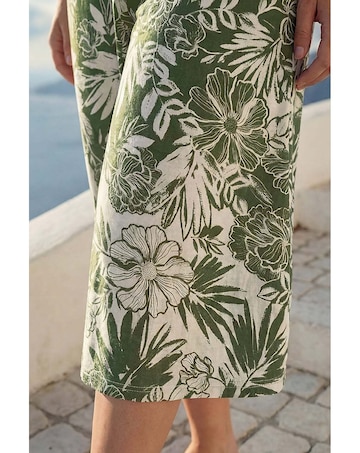Roman Curve Floral Print Culottes