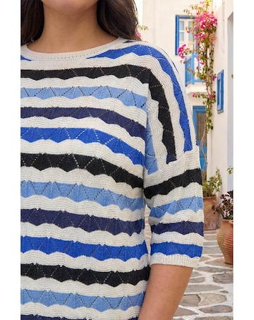 Roman Curve Wave Stripe Jumper